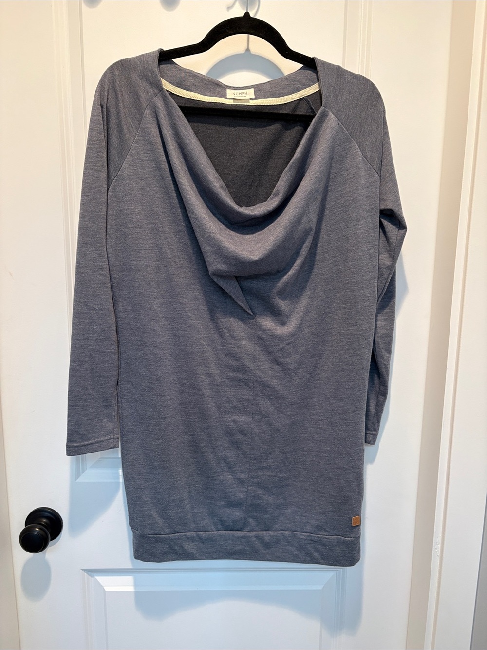 Cozy Cowl Neck Tunic Top - Gray